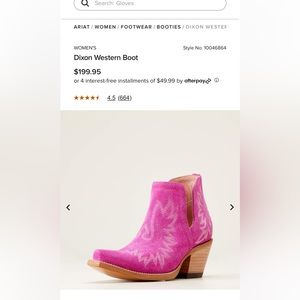 Ariat hot pink western style boots.